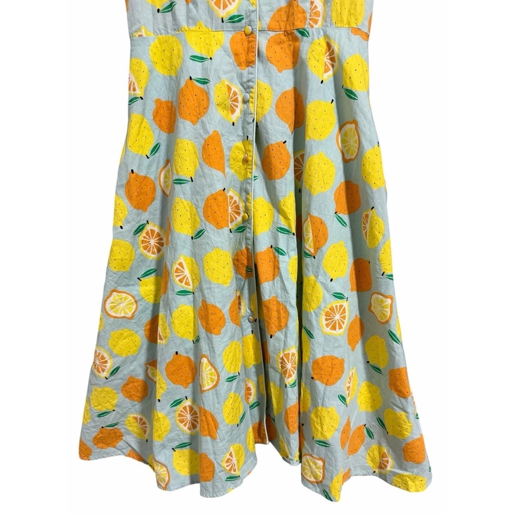 Teeberry & Weave Novelty Fruit Eclectic Art Flare Retro Dress Women's Size Small - Picture 5 of 13